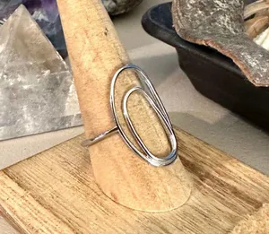 Sterling Silver Artsy Geometric  Ring Sizes 7,9, thumbnail 2