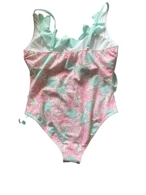 Caden Lane Women’s One-Piece Ruffled Swimsuit in Ocean Pearl | Large NWT thumbnail 2