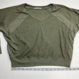 We The Free Free People Santa Clara Thermal Top Women's Size Small‎ Green thumbnail 9