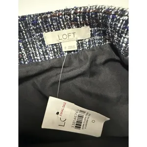 Loft Faux Wrap Tweed Mini Skirt Size 0 Office Career Workwear‎ Minimalist thumbnail 4