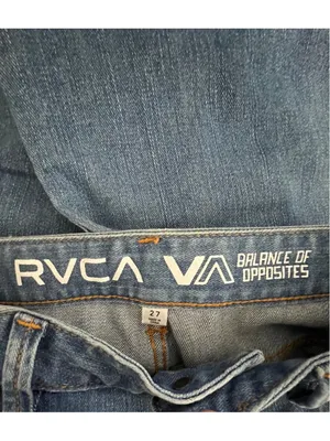 RVCA Light Wash High Rise Wide Leg Flare Denim Jeans thumbnail 4