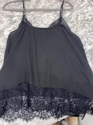 Black Lace Lined Tank Top thumbnail 3