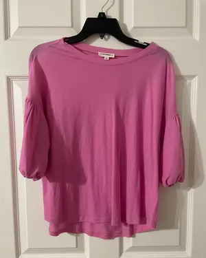 ee:some Pink Bubble Sleeve Top thumbnail 1
