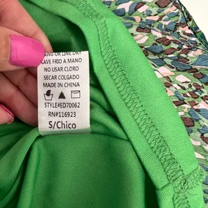 Easel Floral Green Tiered‎ Babydoll Dress S Flowy Earthy Indie Tiered Boho NWT thumbnail 10