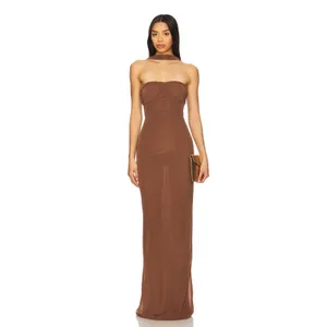 Camila Coelho Terese Maxi Gown in Brown size Small thumbnail 3