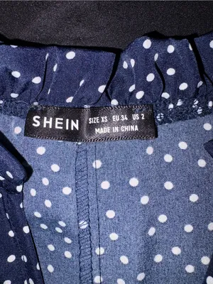 SHEIN Navy and White Polka Dot Top thumbnail 2