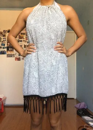 Halter Pattern Shift Dress thumbnail 2