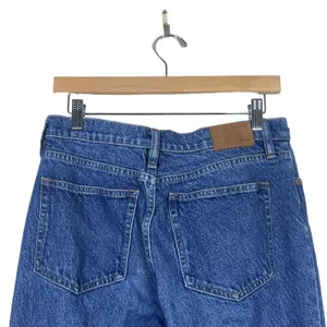 J.Crew Full Length Demi Boot Solid Jeans Blue Raw Hem High Rise Size 28 thumbnail 5