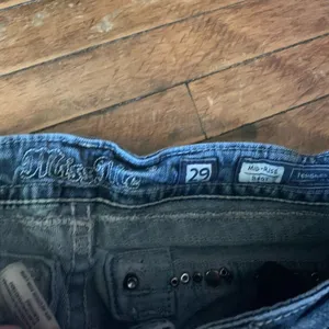 Miss Me bling sequin distressed western boot size 29 jeans thumbnail 2