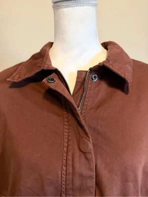 NWT Pistola Jessa oversized Utility jacket in Spice brown full zip Size medium thumbnail 10