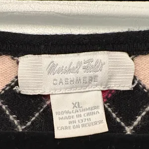 Vintage Y2K Marshall Field’s 100% Cashmere Argyle V-Neck Sweater XL thumbnail 2