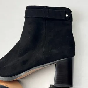 Kate‎ Spade Madelaine Womens Size 6B 6 Black Leather Suede Heeled Bootie Strap thumbnail 9