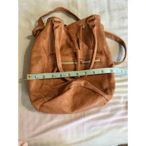 LuLu‎ Bucket Bag Orange Logo Double Handle Adj Strap Pockets thumbnail 8