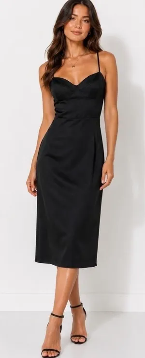 Wilfred Black Glaze Satin Dress Size 10‎ thumbnail 1