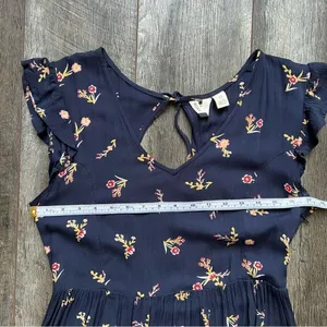 Roxy Rush Minute Short Sleeve Midi Dress Navy Floral Size Small thumbnail 9