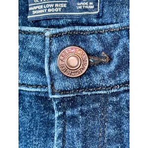 Abercrombie & Fitch Harper Low Rise Skinny Boot Cut Blue Denim Jeans Size 25 0 R thumbnail 5