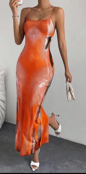SheIn Cami Orange Dress thumbnail 1