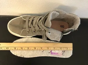 Blowfish Womens size 8 Malibu Hi Top Sneakers Gray Zip Boho Shoes Boho thumbnail 12