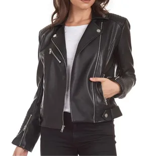 Kendall & Kylie Faux Leather Moto Jacket Size M thumbnail 1