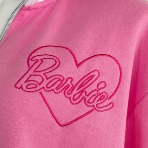 BARBIE Pink 1/4 Zip Sweatshirt Size L NEW thumbnail 7