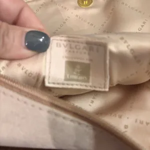 BVLGARI Fabric Cosmetic Makeup Bag‎ Suede Clutch Pouch Beige Gold thumbnail 9