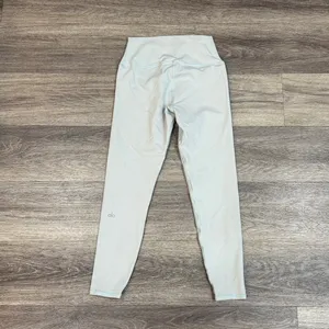 ALO Yoga Light Gray Leggings with Blue Stitching High rise thumbnail 2