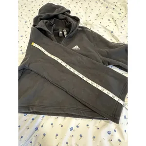 Adidas Athleisure Cropped Quarter Zip Hoodie Sz:M Black Camo Stripe Pullover thumbnail 6