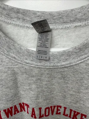 Gildan Gray Crewneck Sweatshirt with Red Script thumbnail 2