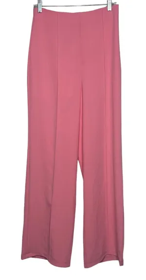New Tea & Cup Women Hot Pink High Wasted Pleated Flare Dress Pants M thumbnail 1