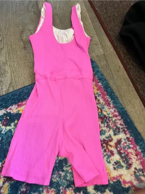 Year of ours pink ribbed romper thumbnail 9