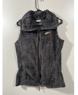 Fluffy Vest With Big Collar Size Medium Dark Gray thumbnail 8