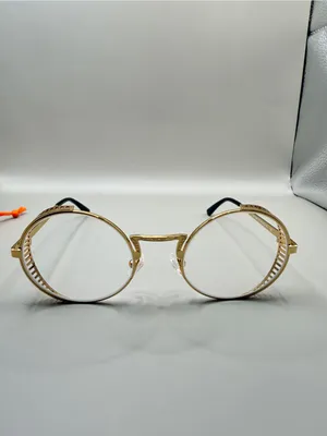 Vooglam Round Gold Metal Frame Glasses, unknown prescription thumbnail 2