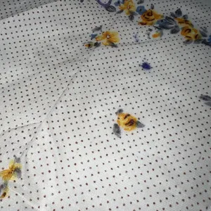Vintage Handkerchief Hanky Floral Print Pin Dot Gold Blue Purple Hankie New NOS thumbnail 3