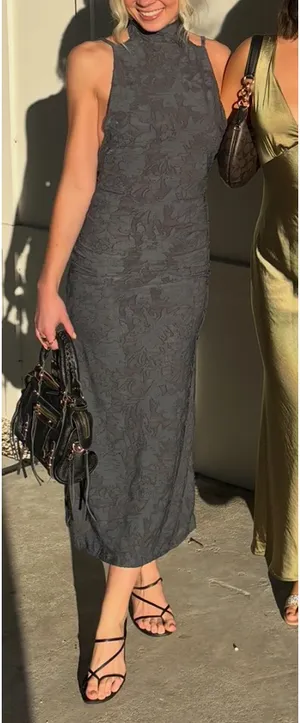 Blue Halter Neck Tie Maxi Dress thumbnail 1