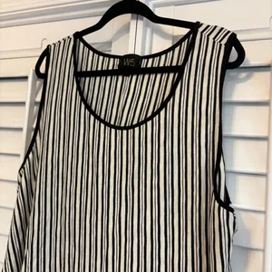 W5 Black And White‎ Stripe Pop Pom Tank Top Size 3X thumbnail 3