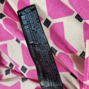 Zara Geometric Babydoll Dress Womens Medium Pink High Low Tunic Tiered Loose Fit thumbnail 4