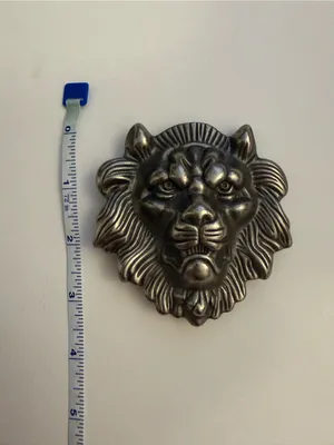 Vintage Norse Viking 3D Lion Head Belt Buckle Silver Tone A350 thumbnail 3