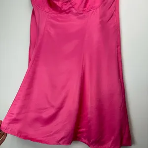 NEW ZARA Pink Satin Corsetry Mini Babydoll Dress Sz Large Chain Strap thumbnail 11