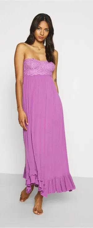 FREE PEOPLEAdella Corset Maxi Dress In beauty berry thumbnail 1