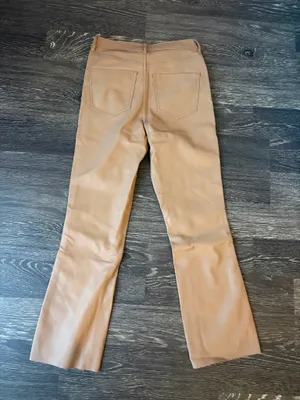 Cropped Faux Leather Pants Express Flare thumbnail 2