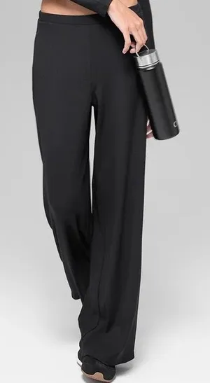 Alo Yoga Mid-Rise Dreamlight Straight Pant Black XXS thumbnail 1