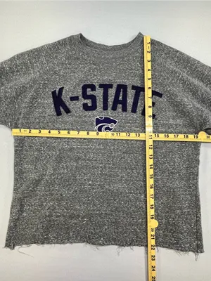 Champion K-State Powercat Raw Hem Cropped Women’s Crewneck Sweatshirt Small thumbnail 7