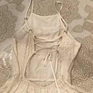 Abercrombie & Fitch Strappy Lace Open Back Fit & Flare Dress XS thumbnail 4