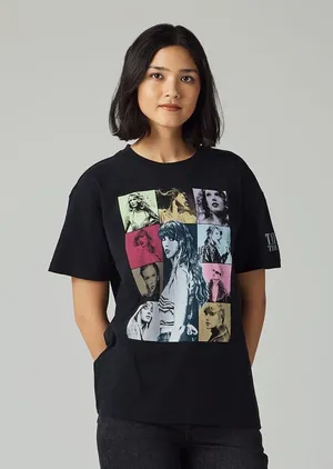 TAYLOR SWIFT Official Licensed THE ERAS TOUR Black T-Shirt Merchandise large thumbnail 1
