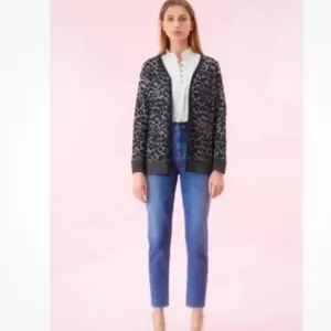 LA VIE‎ by REBECCA TAYLOR Leopard Cardigan Sweater thumbnail 2