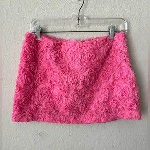 Urban Outfitters Lulu Textured Rosette Mini Skirt Size medium thumbnail 3