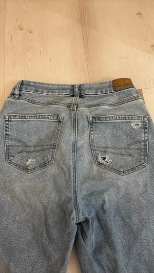 American Eagle Blue Ripped Jeans 6 Extra Long High Rise thumbnail 6
