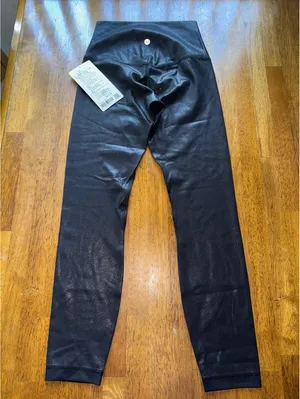 Lululemon Align High Rise 25” Shine Radiate Foil Black Size 4 NWT thumbnail 3