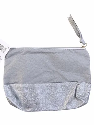 NWT Gray Silver Glitter Small Makeup Bag thumbnail 2