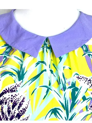 Kate Spade NY Silk Yellow Floral Neal Relaxed Shift Mini Dress Size 2 READ thumbnail 4